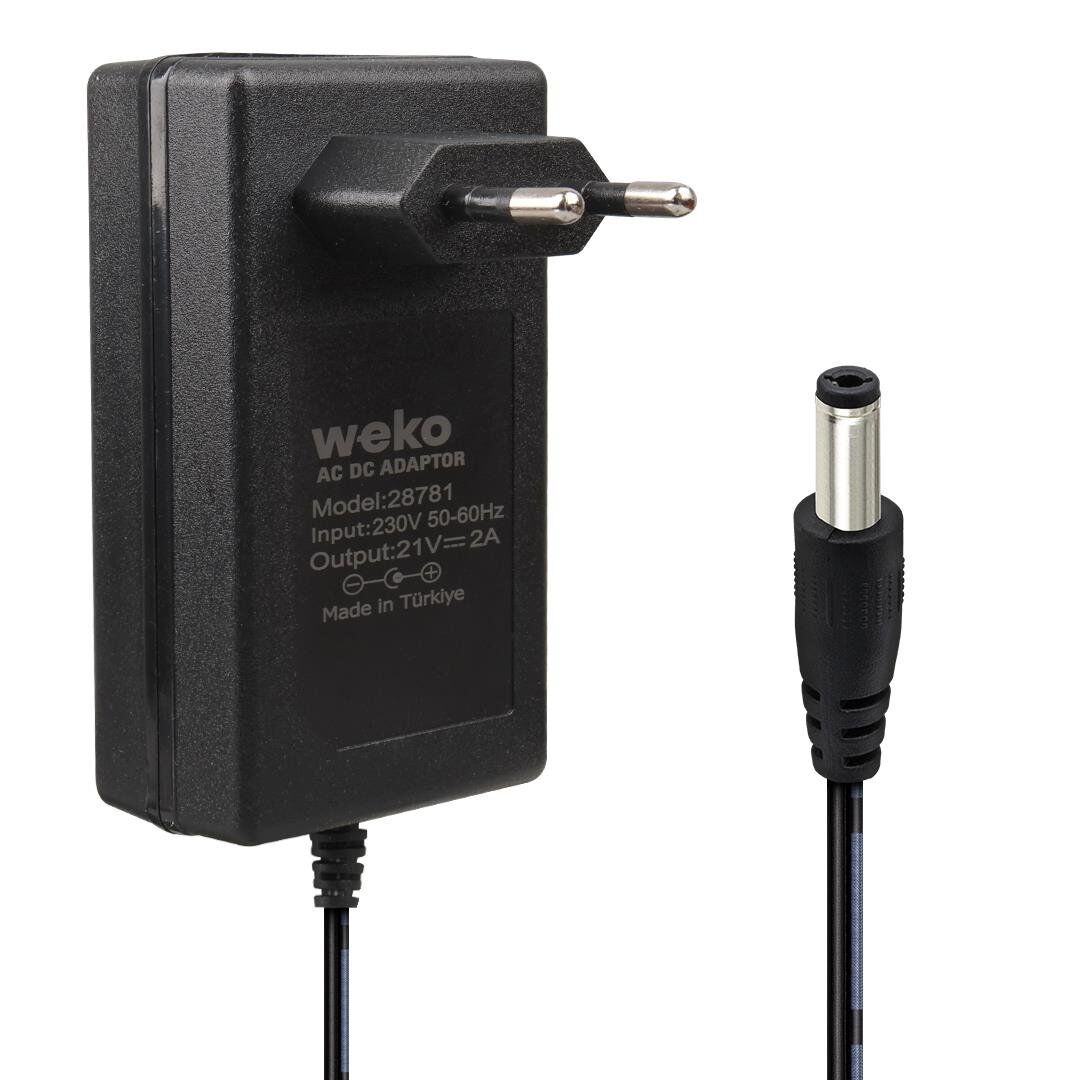 21 Volt 2 Amper 5.5x2.5 Mm Uçlu Kırmızı Yeşil Ledli Priz Tipi Şarjlı Matkap Adaptörü Şarj Cihazı Aleti