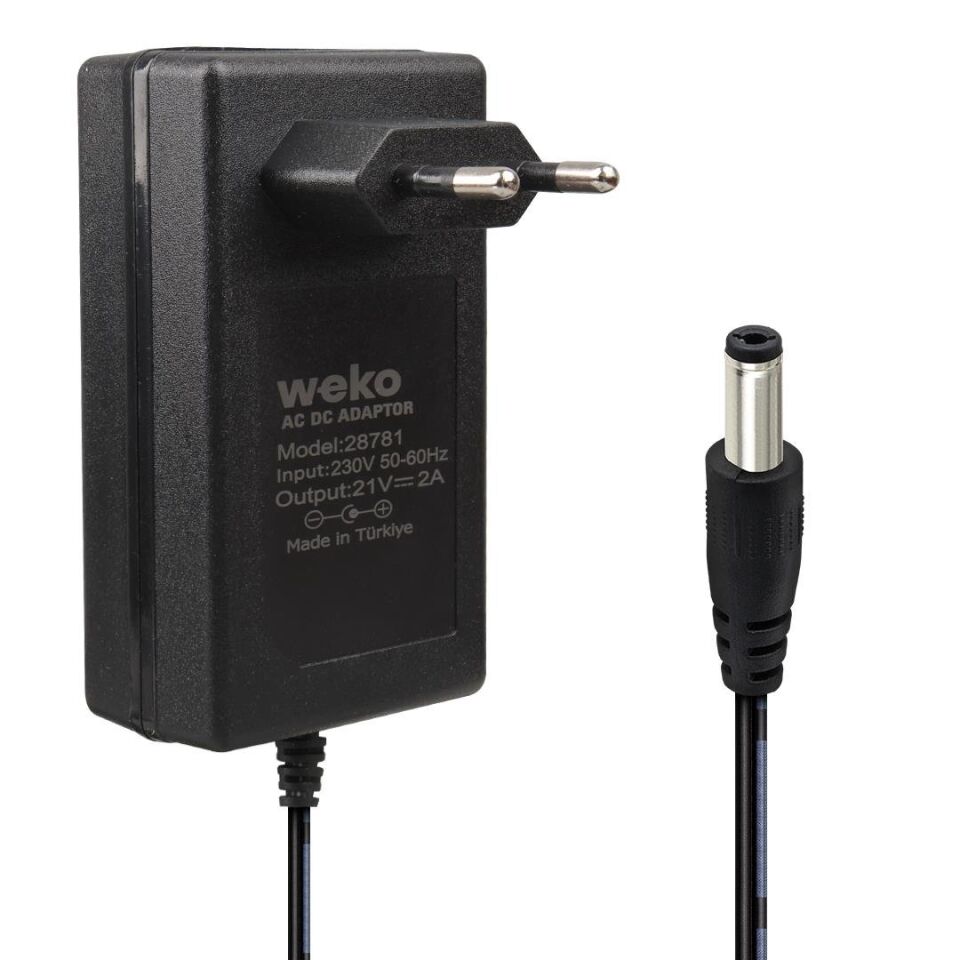 Ayt 21 Volt 2 Amper 5.5x2.5 Mm Uçlu Kırmızı Yeşil Ledli Priz Tipi Şarjlı Matkap Adaptörü Şarj Cihazı Aleti