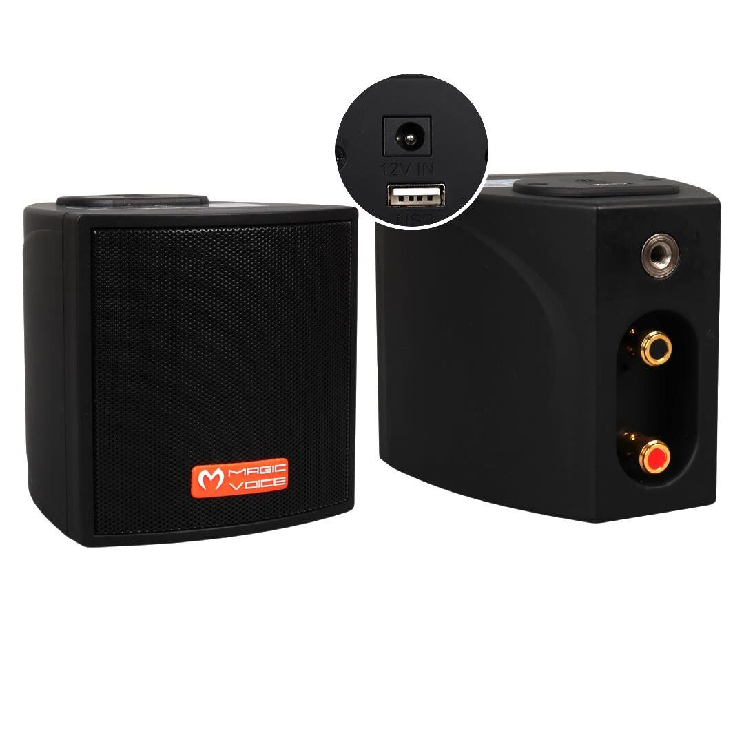 Magicvoice MV-18 30 Watt Hat Trafolu USB'li Sütun Hoparlör 2'Li Takım Okul Cami Konferans Salonu Hoparlörü