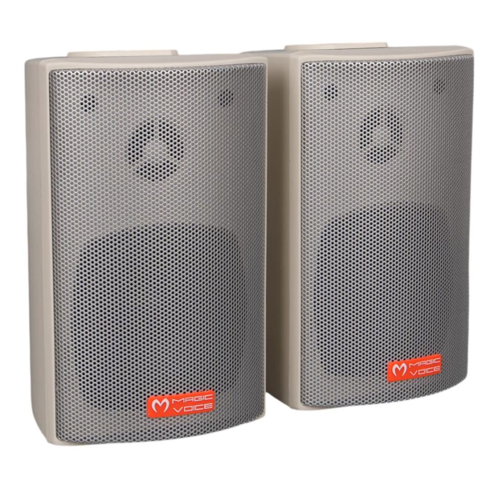 Magicvoice MV-16 7.5 CM 30 Watt Komütatörlü Hat Trafolu Beyaz Sütun Hoparlör 2'Li Okul Cami Konferans Salonu Hoparlörü