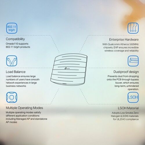 TP-Link EAP110 300 Mbps Tavan Tipi Router Access Point