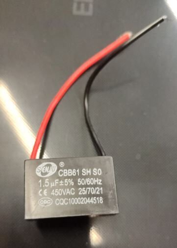 Ayt 1.5 MF 450 V Siyah Kablolu Kare Tip Kutupsuz Kondansatör Kapasitör