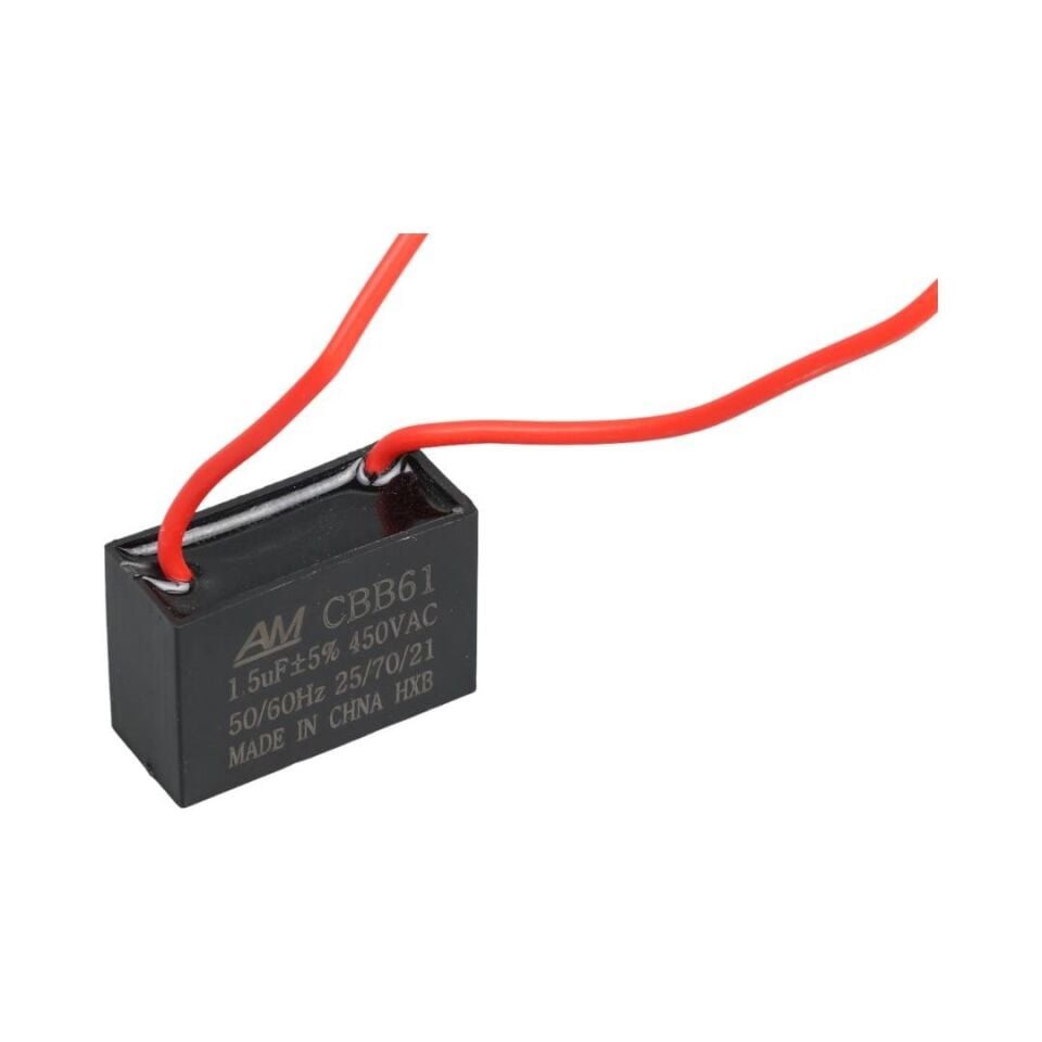 Ayt 1.5 MF 450 V Siyah Kablolu Kare Tip Kutupsuz Kondansatör Kapasitör