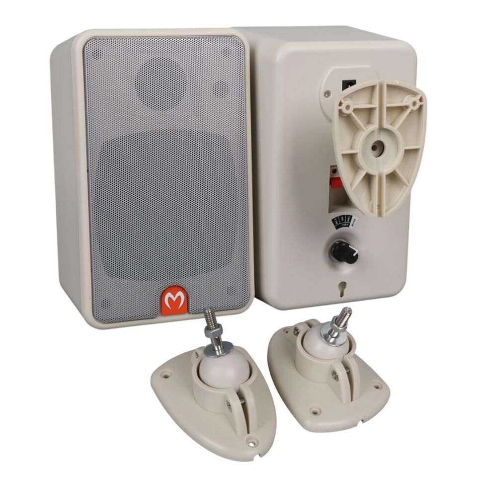 Magicvoice MV-21 10 CM 40 Watt Komütatörlü Hat Trafolu Beyaz Sütun Hoparlör 2'Li Okul Cami Konferans Salonu Hoparlörü