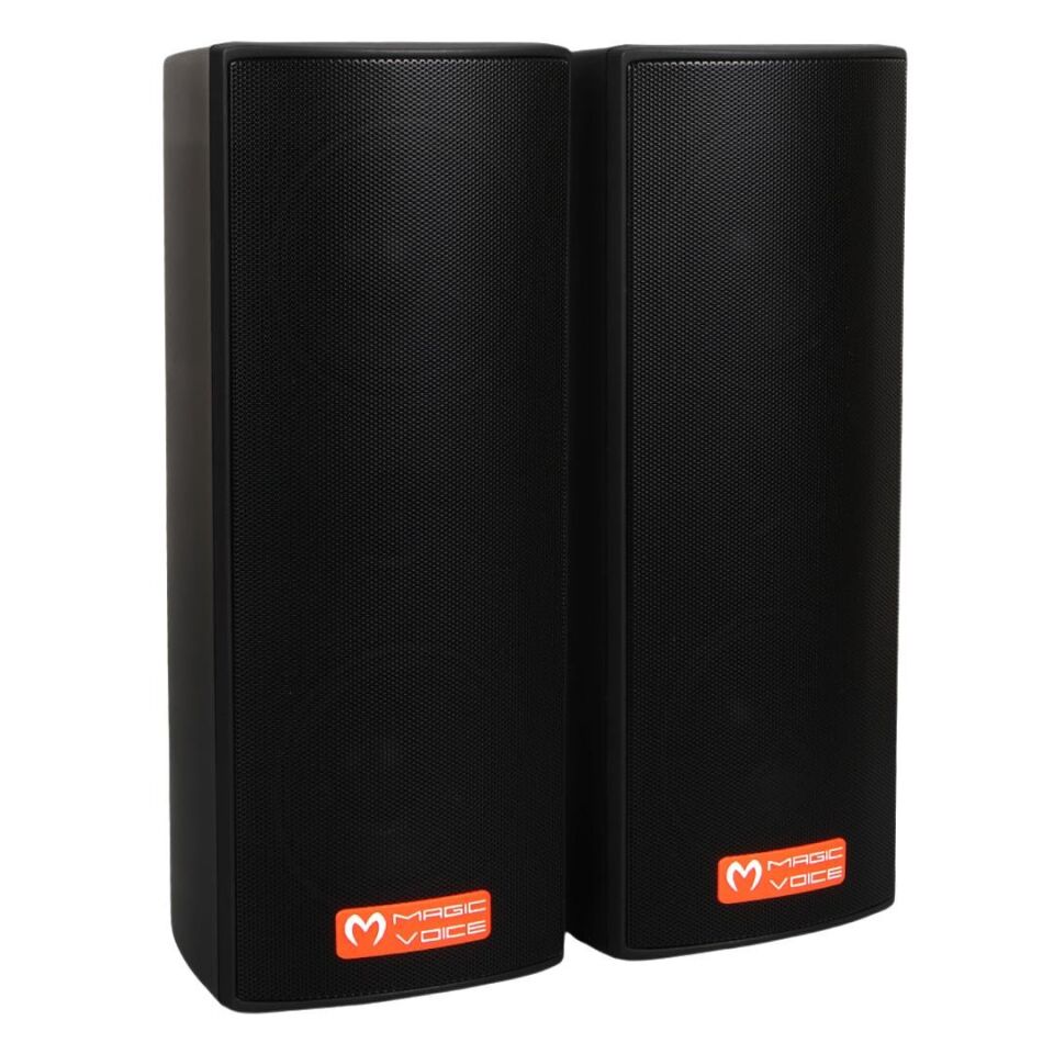 Magicvoice MV-26 2X7.5 CM 50 Watt Komütatörlü Hat Trafolu Siyah Sütun Hoparlör 2'Li Okul Cami Konferans Salonu Hoparlörü