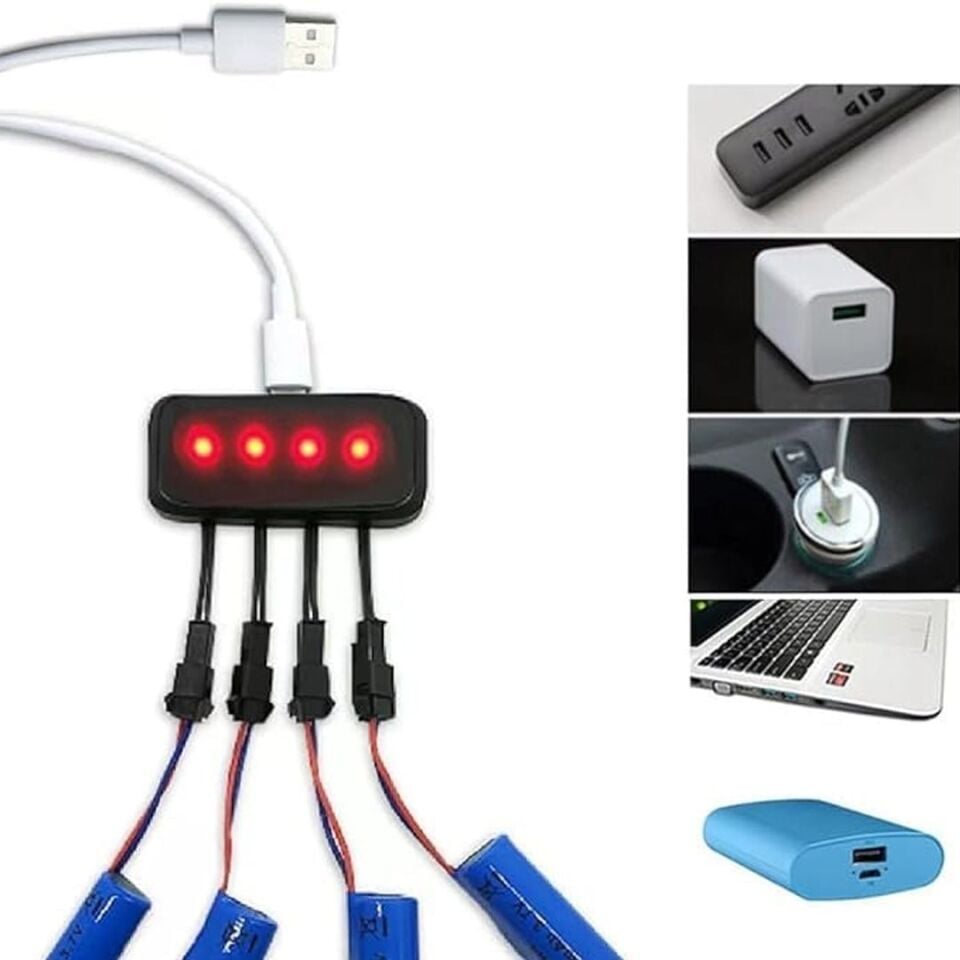Powermaster PM-29140 4İn1 SM-2P Soket 3.7V Lityum Pil Usb Splitter Şarj Aleti