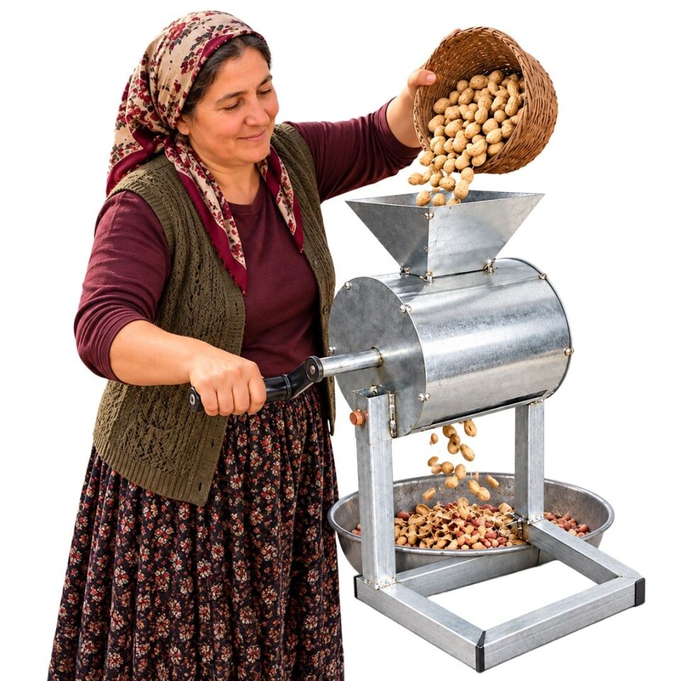 Powermaster PM-38902 Manuel Yer Fıstığı Soyma Makinesi Metal Profil Gövdeli
