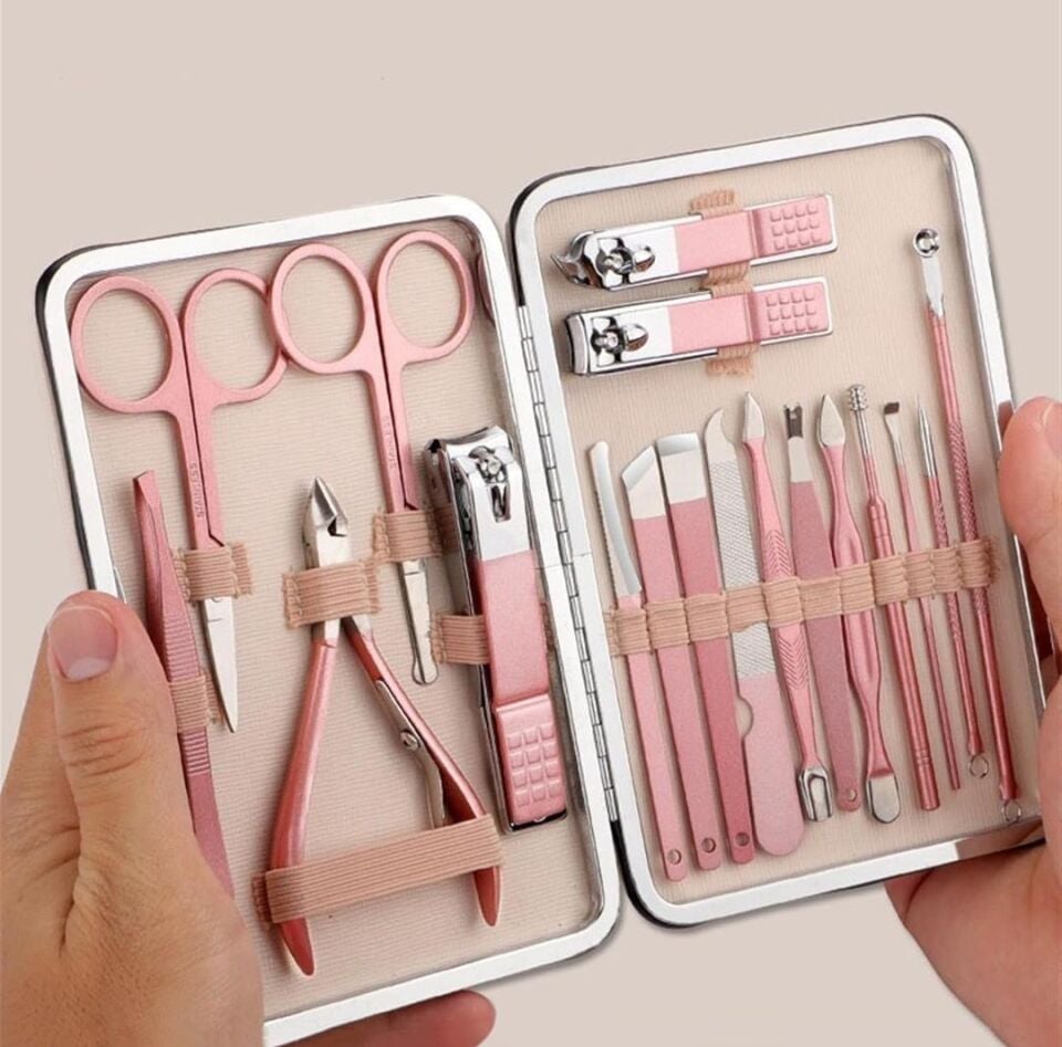 Ayt Sunup SN-27097 Paslanmaz Çelik 18in1 Profesyonel Manikür Tırnak Bakım Seti