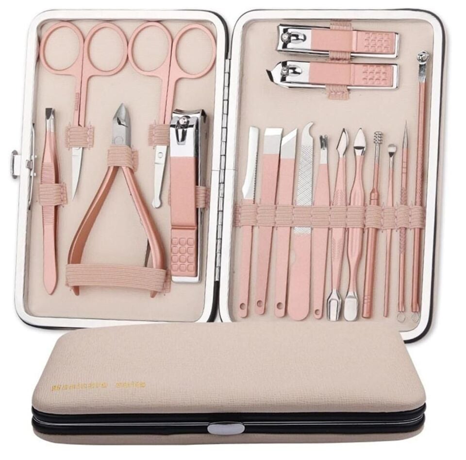 Ayt Sunup SN-27097 Paslanmaz Çelik 18in1 Profesyonel Manikür Tırnak Bakım Seti
