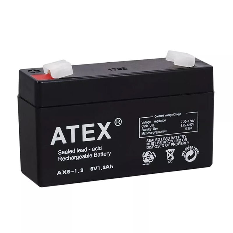 Ayt Atex 6 Volt 1.3 AH Kuru Akü AX6 - 1.3 98x52x25 Mm