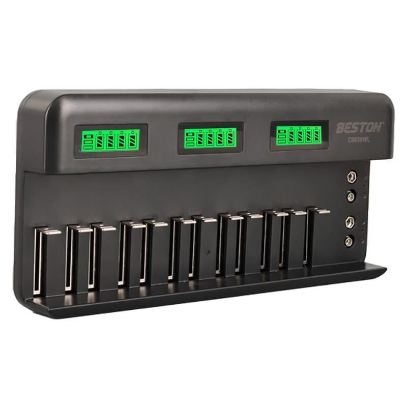 Beston C9036wl AA AAA 9V C Boy D boy Ni-Mh Ni-Cd 9V Lityum Pil Lcd Ekranlı Hızlı Şarj Cihazı