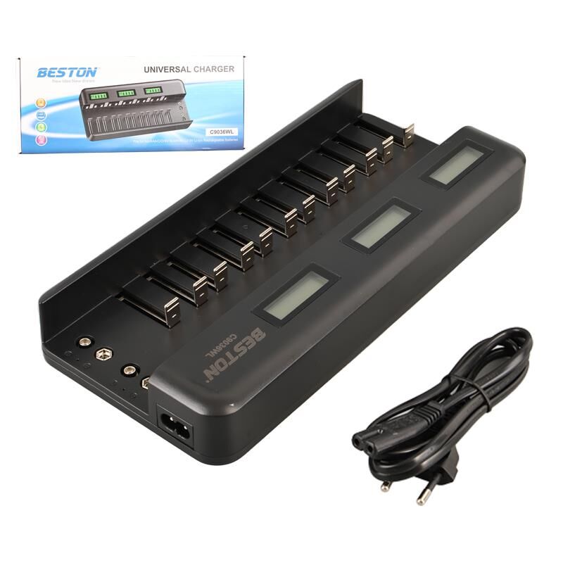 Beston C9036wl AA AAA 9V C Boy D boy Ni-Mh Ni-Cd 9V Lityum Pil Lcd Ekranlı Hızlı Şarj Cihazı