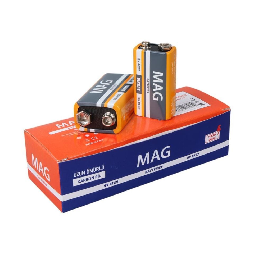 Mag Batteries MG-9 Çinko Karbon 9 Volt Pil (10'Lu Paket)