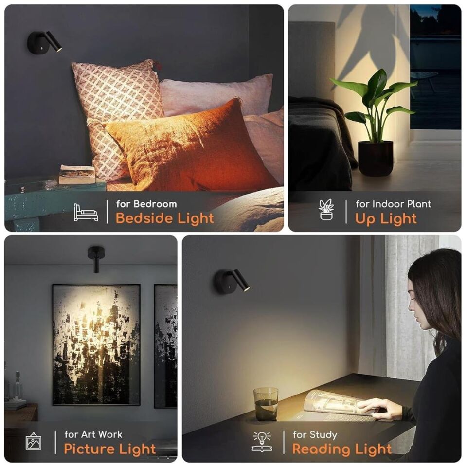 Ayt Ledx AL-XYD05 Çok Fonksiyonlu Dokunmatik Şarjlı 1200mAh Duvar Aplik Type-c Şarj Girişli Led Aydınlatma Lamba