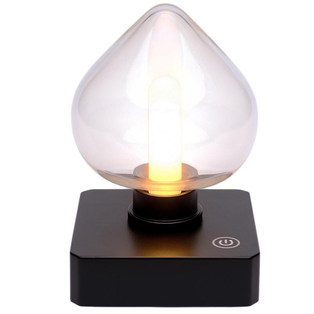 Ayt Ledx YQX-ANL95-B03 Amber Renkli Alev Efektli Dokunmatik Masa Gece Lambası 800mAh Şarjlı Şeffaf Kalpli