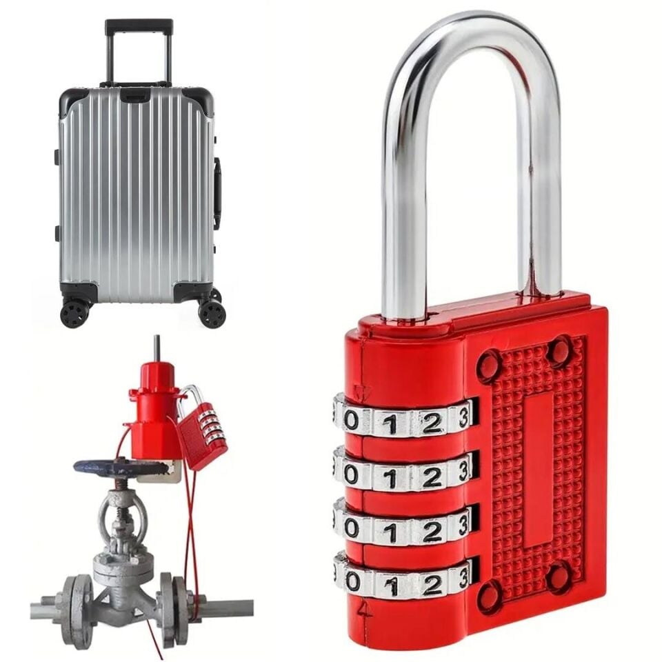 Ayt Powermaster PM-24698 4 Haneli Güvenlik Kilidi Şifreli Asma Kilit Bisiklet Scooter Uyumlu