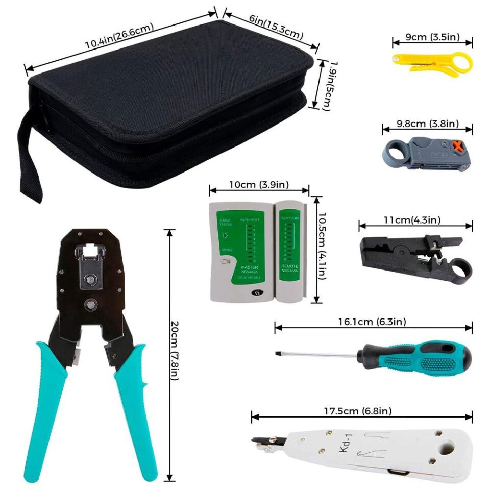 Powermaster PM-15953 RJ9-RJ11-RJ45 3 lü Penseli Kablo Test Telefon İnternet Kablo Jack Soket Onarım Seti