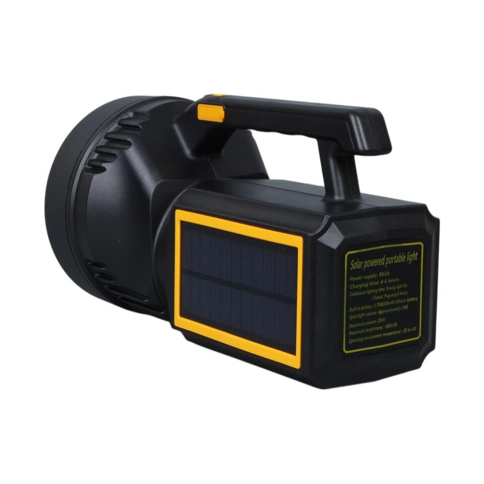 Powermaster W5193 Solar Şarjlı El Feneri Uzun Mesafe Işıldak