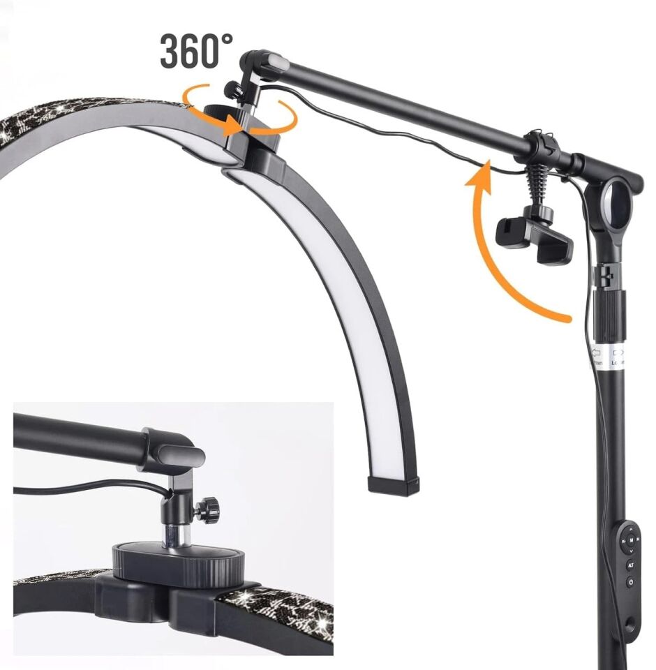 Trled F-700B 70CM Zebra Elmas Desenli Ayaklı Profesyonel Güzellik Salonu Lambası