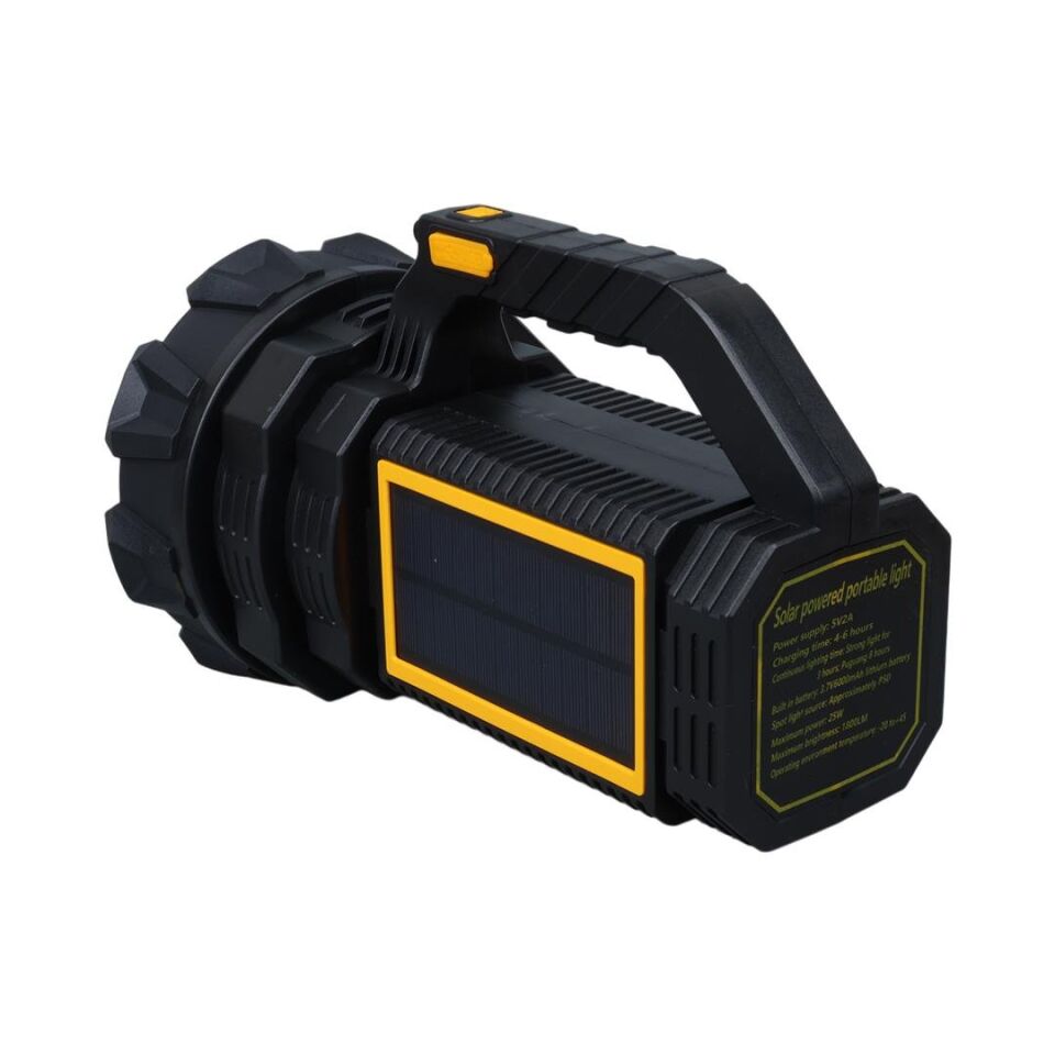 Powermaster W5191 Solar Şarjlı El Feneri Uzun Mesafe Işıldak