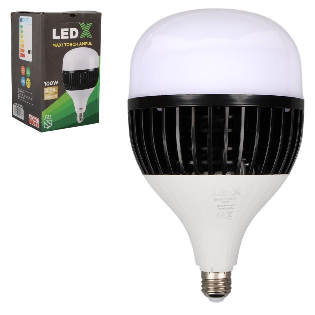 Ledx AL-TH100 Akım Korumalı 9000 Lümen E27 Duy 100W Beyaz Maxi Kristal Torch Led Ampul