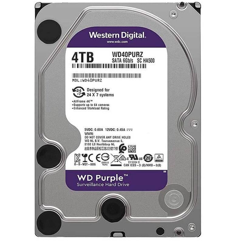 Western Digital Purple WD40PURZ 4 Tb Sata 6GB S 7 24 Güvenlik Harddisk