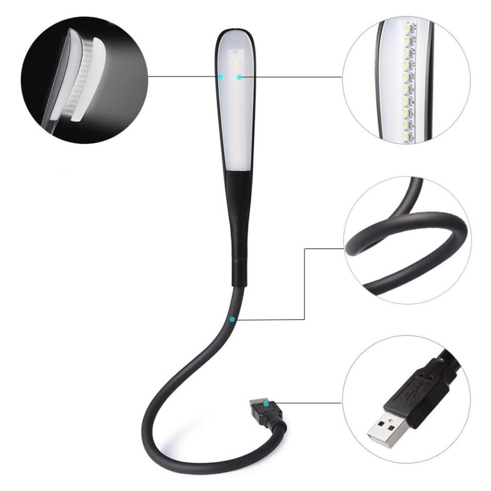 Powermaster PM-24561 14 Ledli Siyah Esnek Usb Led Lamba