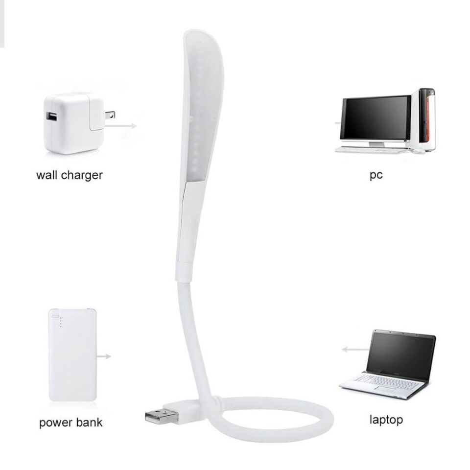 Powermaster PM-24560 14 Ledli Beyaz Esnek Usb Led Lamba 3 Kademeli