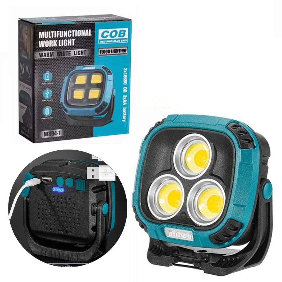 Ayt Powermaster Mx-W891 7000 Lümel Çalışma Lambası Şarjlı 3 Modlu 30 Watt Işıldak Aydınlatma Kamp Lambası