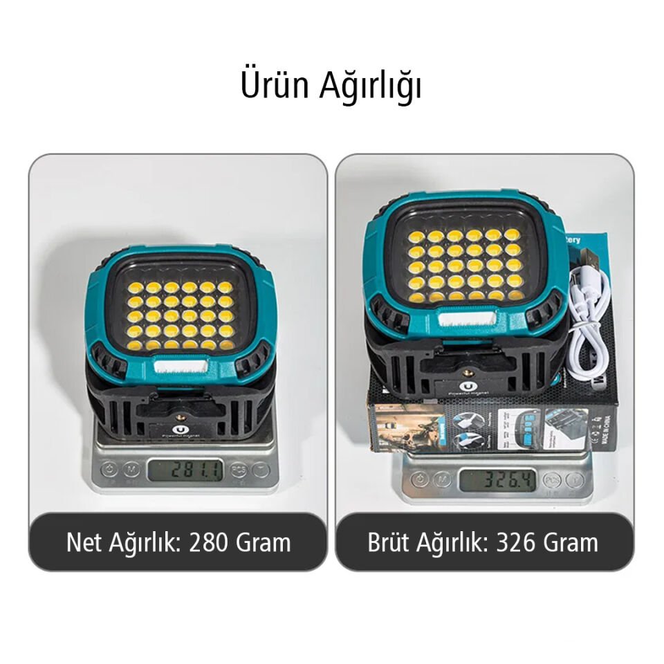 Ayt Powermaster Çalışma Lambası Şarjlı 30 Ledli Powerbank Özellikli Kamp Lambası Aydınlatma Işıldak 3 Modlu