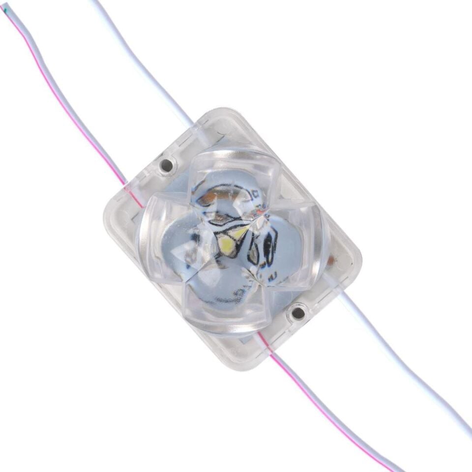 Powermaster PM-14711 12 Volt 2 Watt Soğuk Beyaz Yanıp Sönen Çakar 4333-3030 Modül Led 43X33x28mm