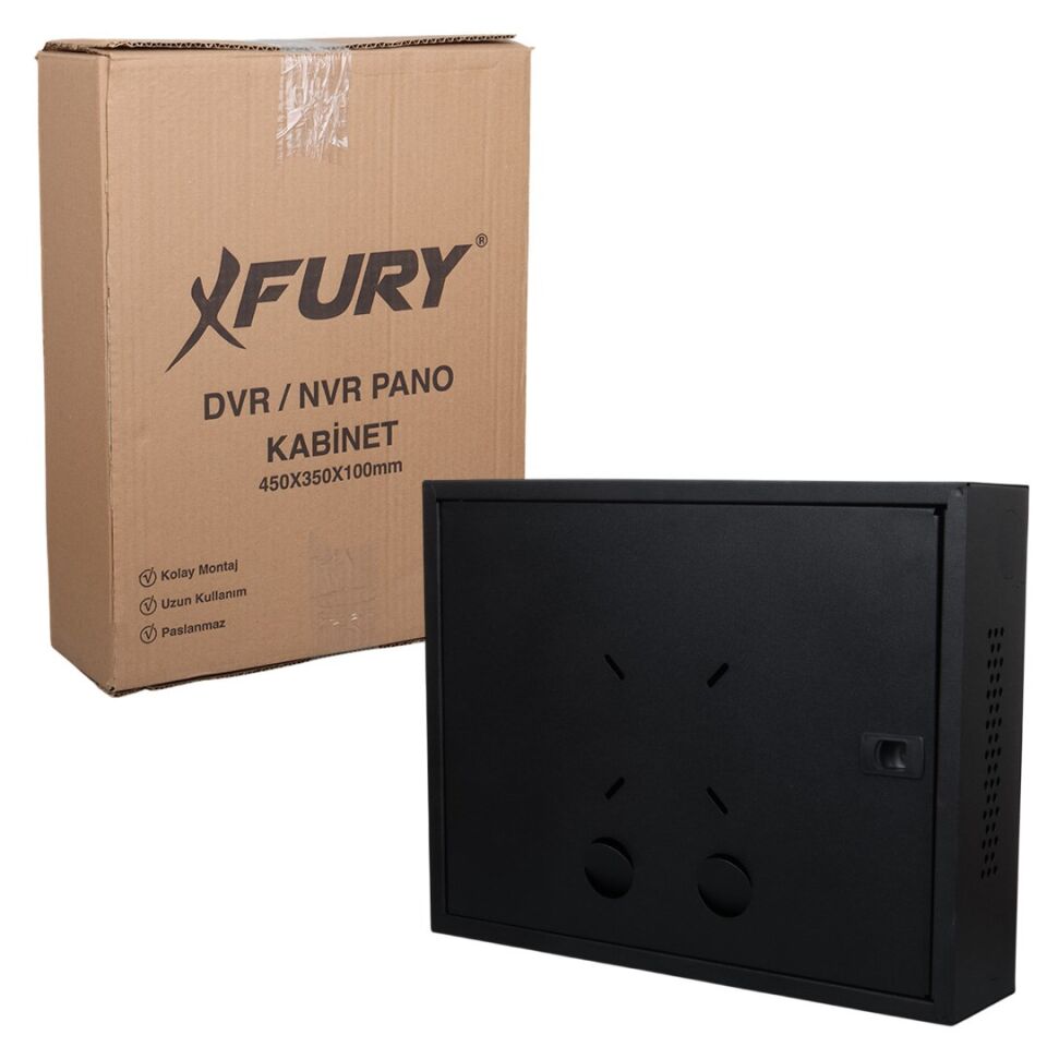 Fury 45X35x10cm Dik Tip Siyah DVR / NVR Güvenlik Kabini Pano