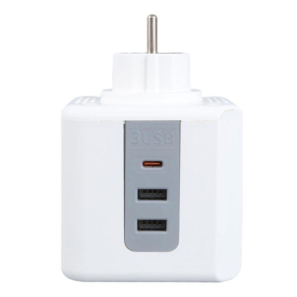 VEA VE-23089 2X USB 1X Type-C 3'Lü Çocuk Ve Termal Korumalı Grup Priz