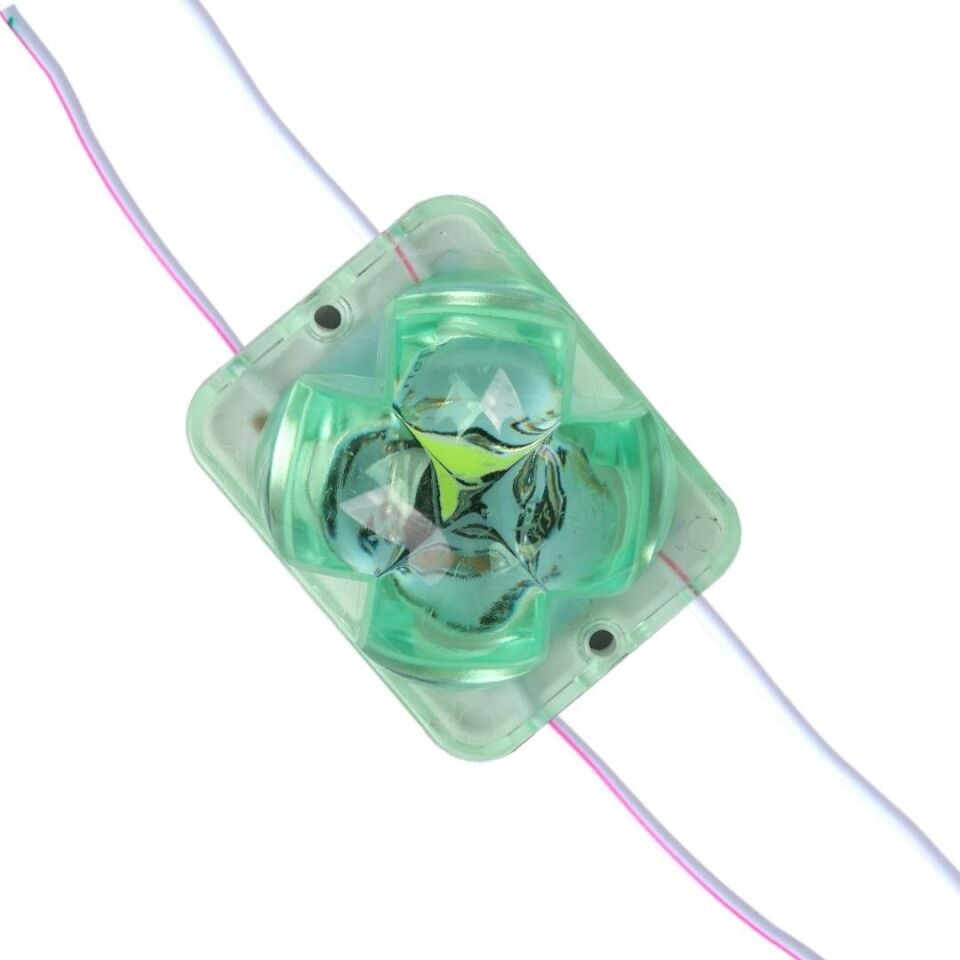 Powermaster PM-14714 12 Volt 2 Watt Yeşil Yanıp Sönen Çakar 4333-3030 Modül Led 43X33x28mm