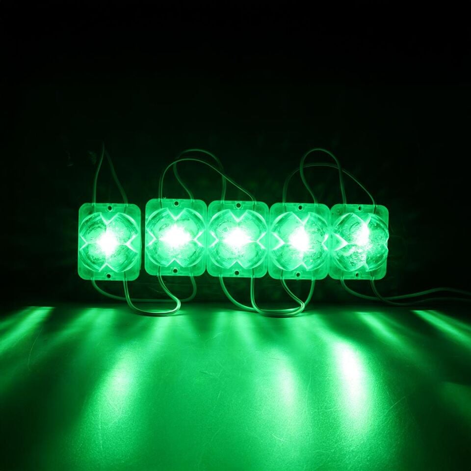 Powermaster PM-14714 12 Volt 2 Watt Yeşil Yanıp Sönen Çakar 4333-3030 Modül Led 43X33x28mm