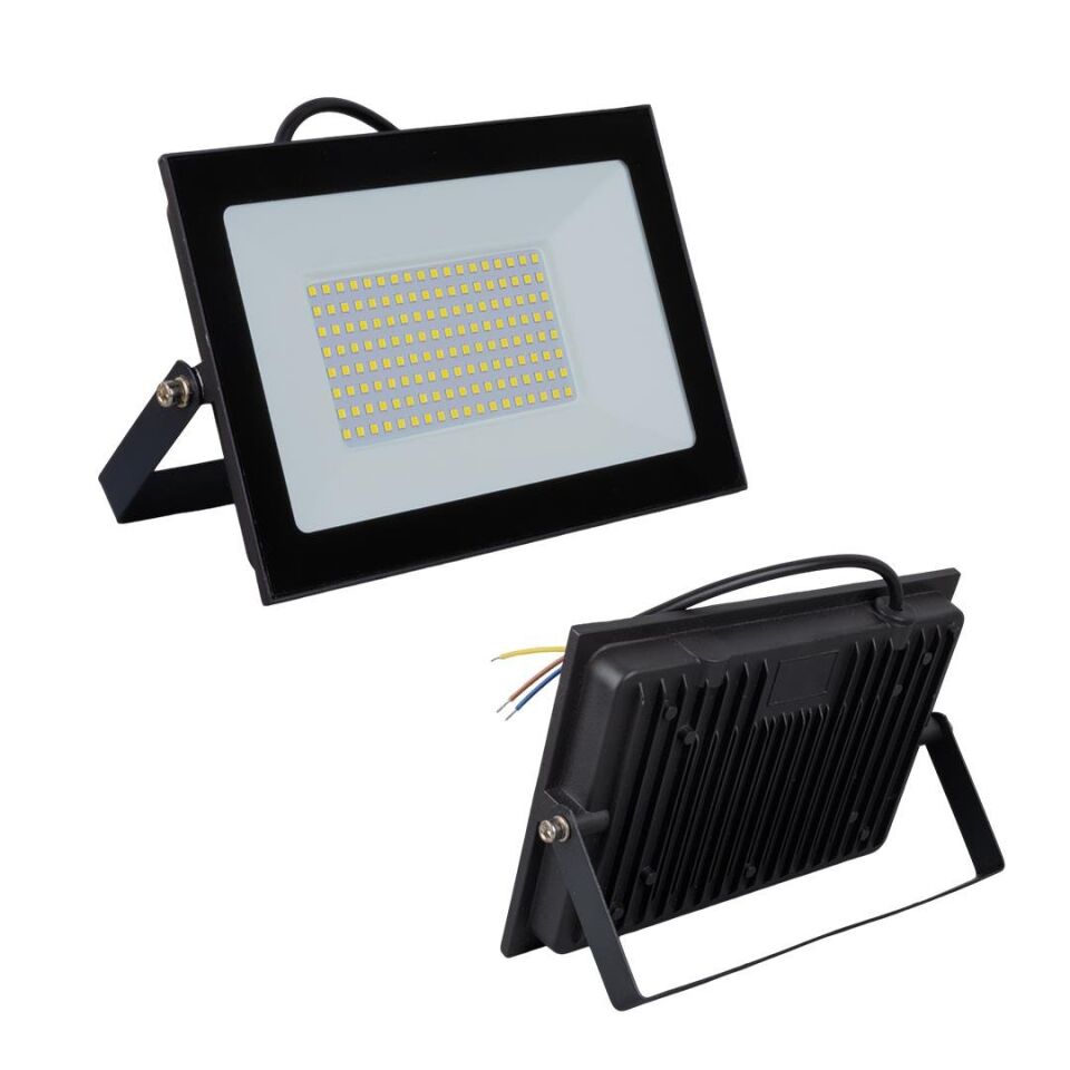 Powermaster PM-22572 100 Watt - 220 Volt 6500K IP66 150* Işık Açısı Siyah Slim Kasa Beyaz Led Projektör