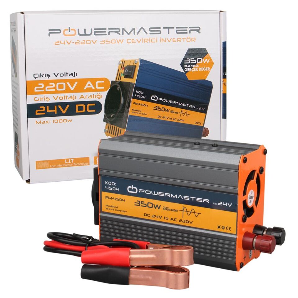 Powermaster 24 Volt 350 Watt 220 Volt Modified Sinus İnverter PM-4504 12v-220v Çevirici Dönüştürücü