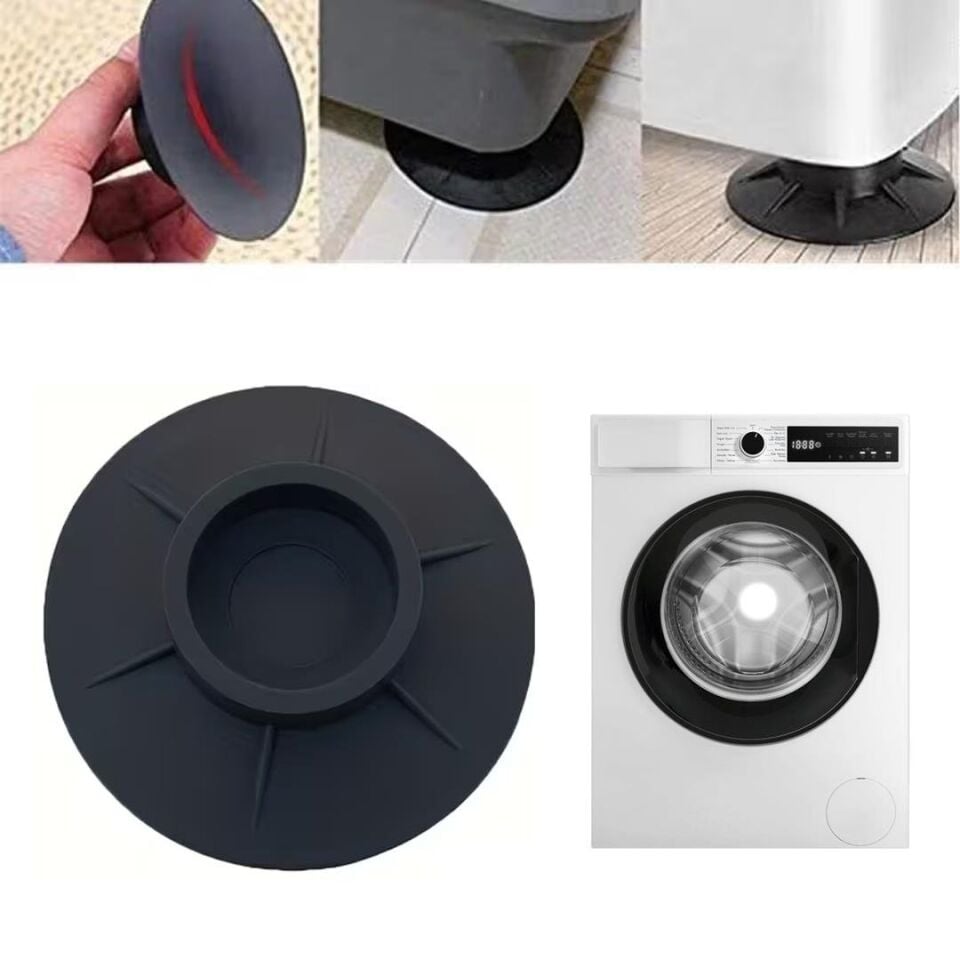 Sunup SN-28660 Çamaşır Makinesi Tabanlık Stoper Titreşim Engelleyici Kauçuk Ped Ayak Kayma Önleyici