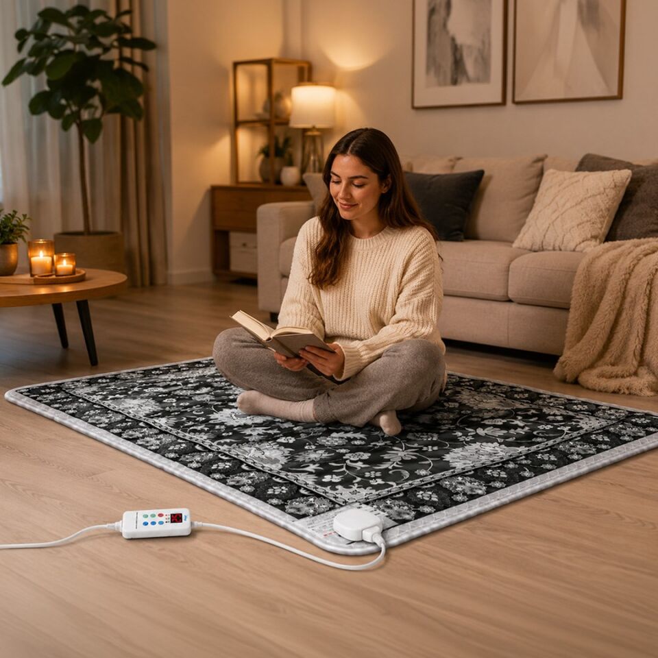Sunup TY-1*2 859W 100X200CM Isıtmalı Pad Halı - Dijital Termostatlı Karbon Kristal Teknolojisi