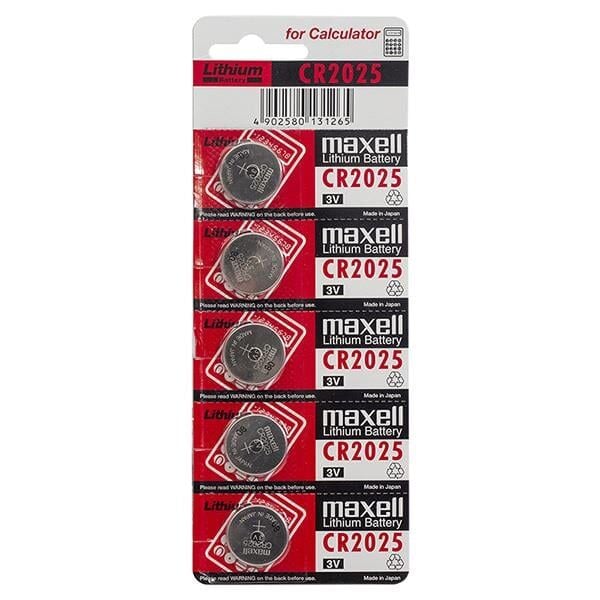 Maxell CR 2025 Lithium Pil 5 li Paket Düğme Saat Pili Terazi Pili