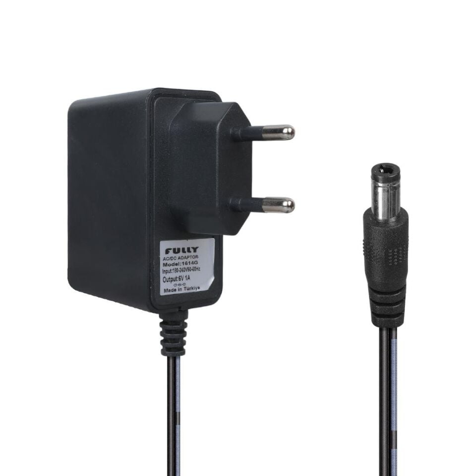 Fully 1614G 6 Volt 1 Amper 5.5x2.5 Mm Uçlu Priz Tipi Adaptör Şarj Aleti Cihazı