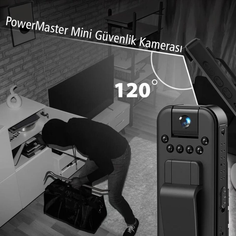 Powermaster PM-24941 L7 Cep Vücut Tipi Güvenlik Kamerası 1080P Oynar Başlıklı Video Ve Ses Kaydedici Outdoor Kamera