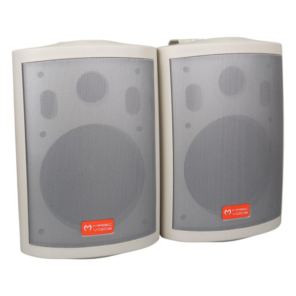 Magicvoice MV-25 16 CM 80 Watt Komütatörlü Hat Trafolu Beyaz Sütun Hoparlör 2'Li Okul Cami Konferans Salonu Hoparlörü