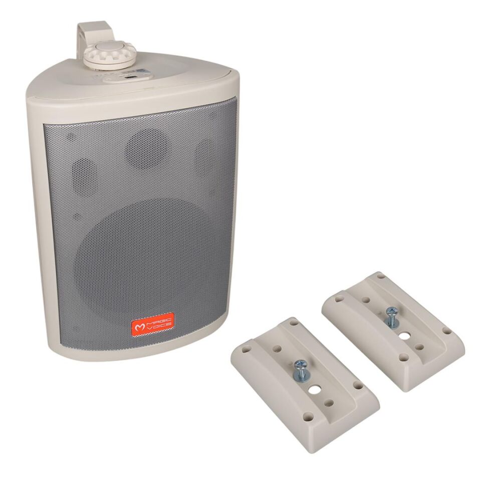 Magicvoice MV-25 16 CM 80 Watt Komütatörlü Hat Trafolu Beyaz Sütun Hoparlör 2'Li Okul Cami Konferans Salonu Hoparlörü