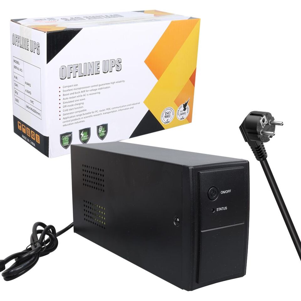 Andees AD-850 850VA 12V9ah UPS Kesintisiz Güç Kaynağı (340X140x220mm)