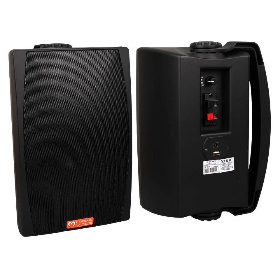 Magicvoice MV-03 16 CM 60 Watt Komütatörlü Hat Trafolu Siyah Sütun Hoparlör 2'Li Okul Cami Konferans Salonu Hoparlörü