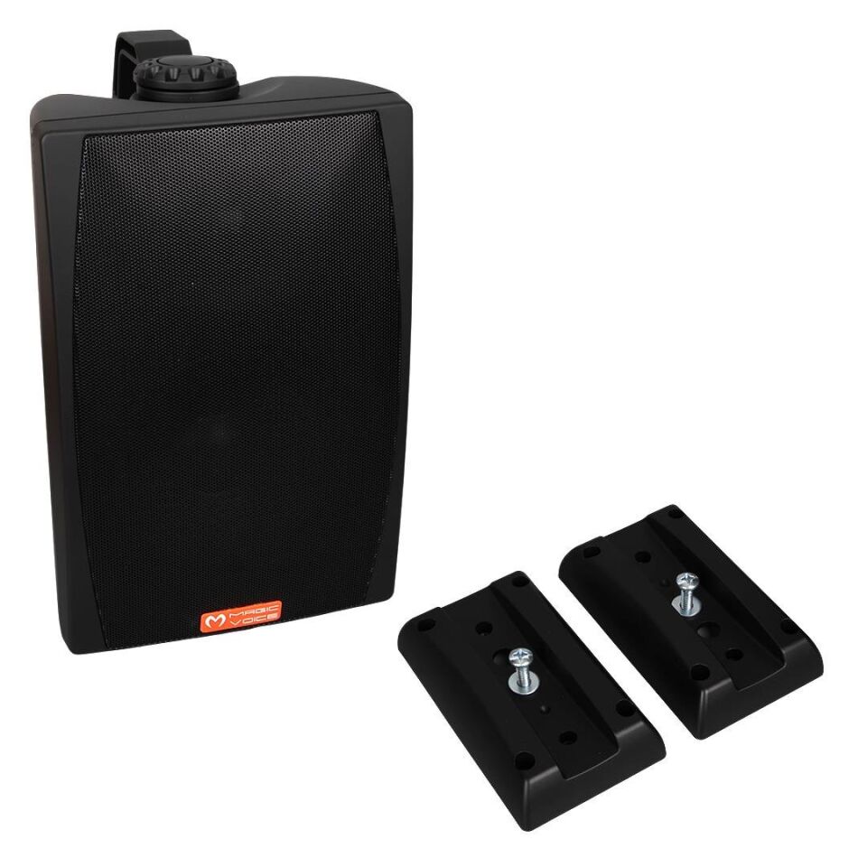 Magicvoice MV-03 16 CM 60 Watt Komütatörlü Hat Trafolu Siyah Sütun Hoparlör 2'Li Okul Cami Konferans Salonu Hoparlörü