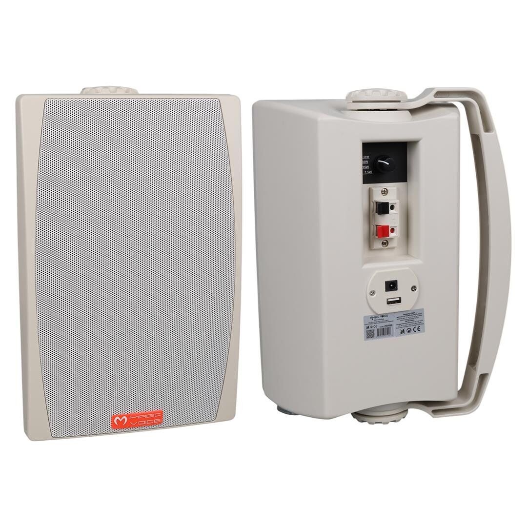 Magicvoice MV-03 16 CM 60 Watt Komütatörlü Hat Trafolu Beyaz Sütun Hoparlör 2'Li Okul Cami Konferans Salonu Hoparlörü
