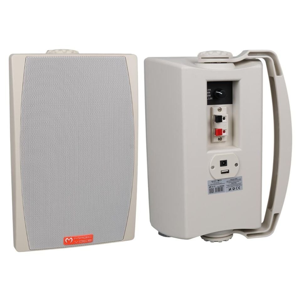 Magicvoice MV-03 16 CM 60 Watt Komütatörlü Hat Trafolu Beyaz Sütun Hoparlör 2'Li Okul Cami Konferans Salonu Hoparlörü
