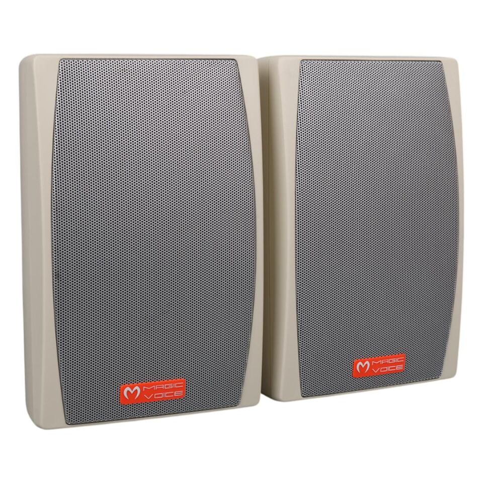 Magicvoice MV-24 13 CM 50 Watt Komütatörlü Hat Trafolu Beyaz Sütun Hoparlör 2'Li Okul Cami Konferans Salonu Hoparlörü